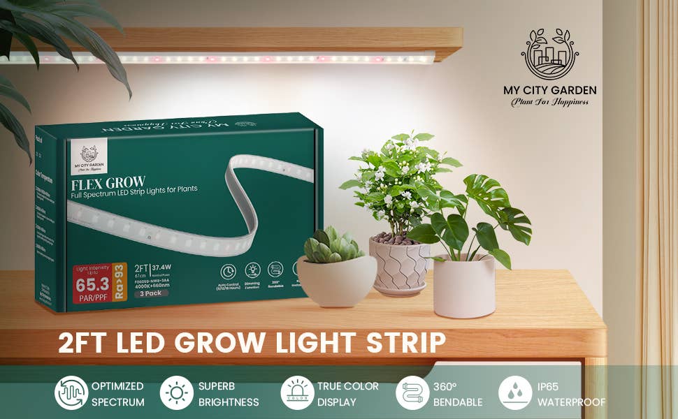 FLEX GROW - Silicone Tube LED Grow Light, 4000K, 2pcs - pro