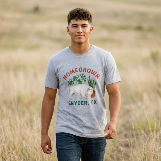 Homegrown Snyder TX Shirt | Buffalo Houseplant Graphic Tee | West Texas Pride
