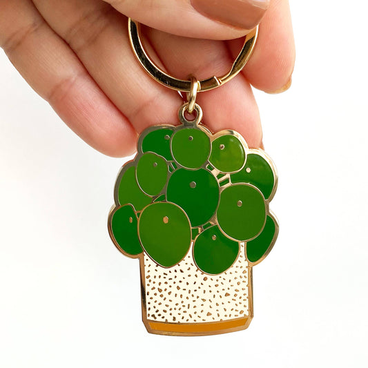 Pilea Plant Keychain 