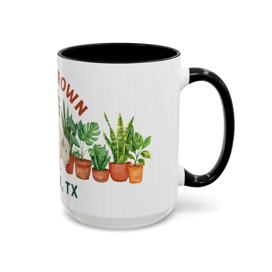 Homegrown Buffalo with Potted Plants Mug | Snyder TX Accent Coffee Mug