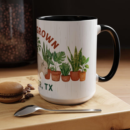 Homegrown Buffalo with Potted Plants Mug | Snyder TX Accent Coffee Mug