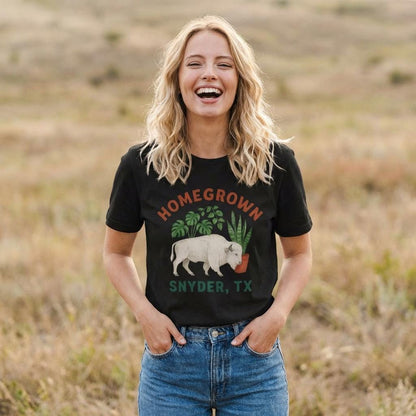 Homegrown Snyder TX Shirt | Buffalo Houseplant Graphic Tee | West Texas Pride