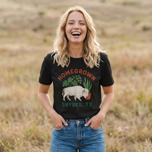 Homegrown Snyder TX Shirt | Buffalo Houseplant Graphic Tee | West Texas Pride