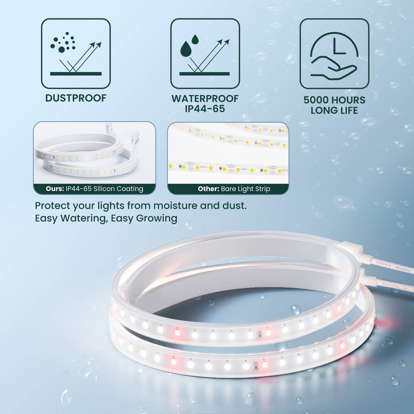 FLEX GROW - Silicone Tube LED Grow Light, 4000K, 2pcs - pro