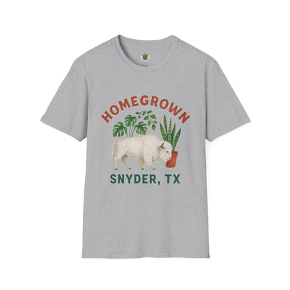 Homegrown Snyder TX Shirt | Buffalo Houseplant Graphic Tee | West Texas Pride