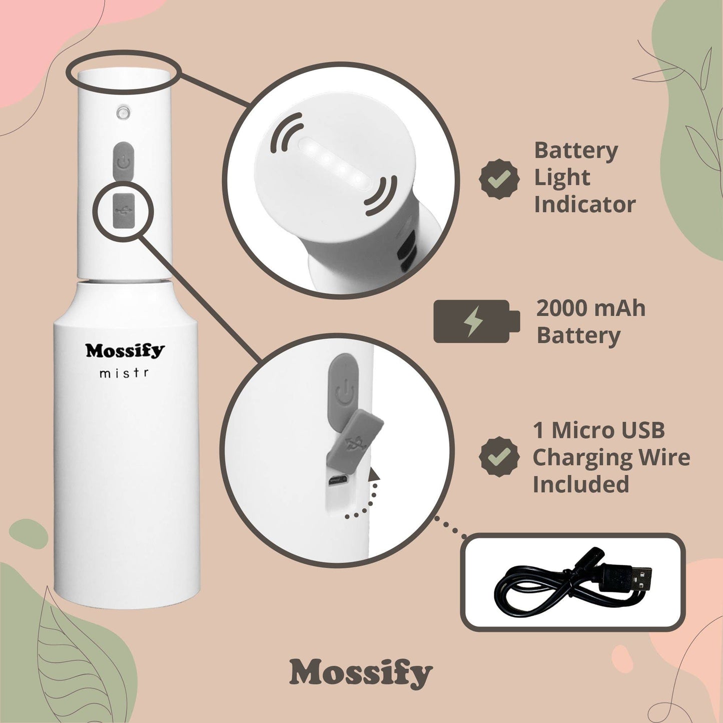 Mossify mistr – Automatic & Rechargeable Mister for Plants