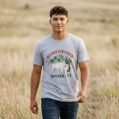 Homegrown Snyder TX Shirt | Buffalo Houseplant Graphic Tee | West Texas Pride